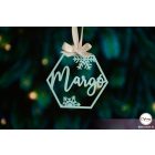 K16 Egyedi karácsonyfa dísz, Hópelyhes hatszög