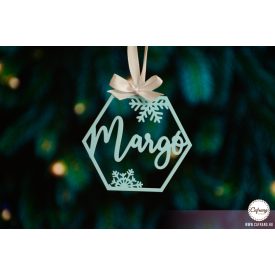 K16 Egyedi karácsonyfa dísz, Hópelyhes hatszög