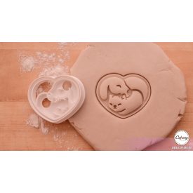 Macska és kutya szívforma