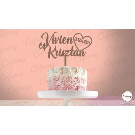 Páros tortadísz keresztnevekkel