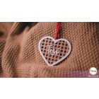 H9 Egyedi hálós szív karácsonyfadísz saját névvel