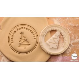 Boldog Karácsonyt fenyőfás körforma