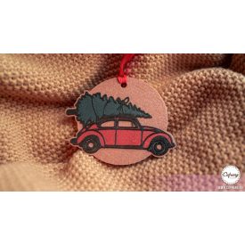 VW bogár színes karácsonyfadísz