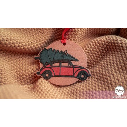 VW bogár színes karácsonyfadísz
