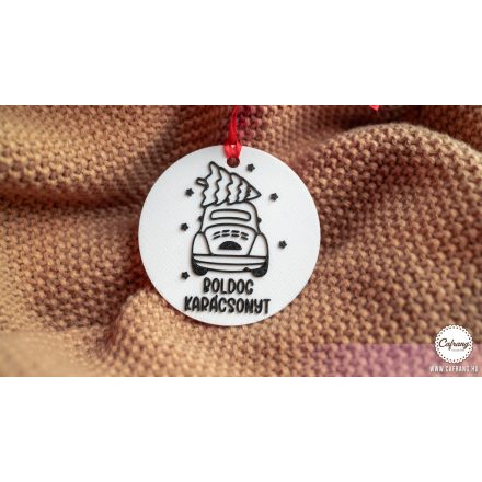 VW bogár Boldog Karácsonyt dísz