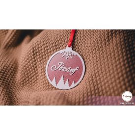 H2 Egyedi karácsonyfadísz, fenyőfákkal