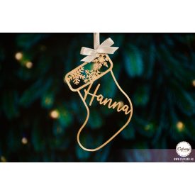 K22 Egyedi karácsonyfa dísz, Zokni